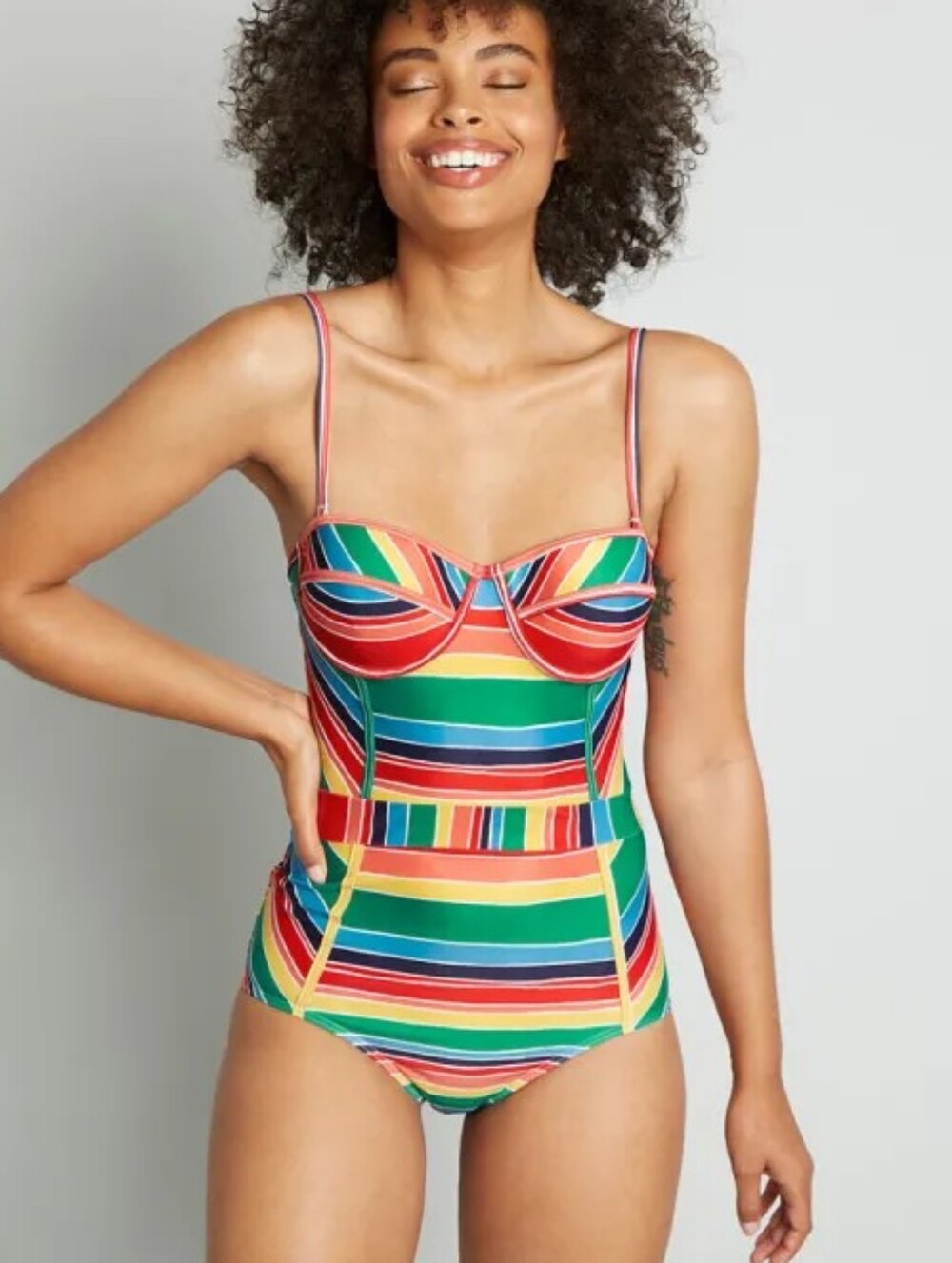 Modcloth The Pippa One-Piece Swimsuit size XL rainbow